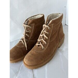 Explorers Made Italy Shearling Wool Fur Men Boots Suede Leather Eu 43 Us 10